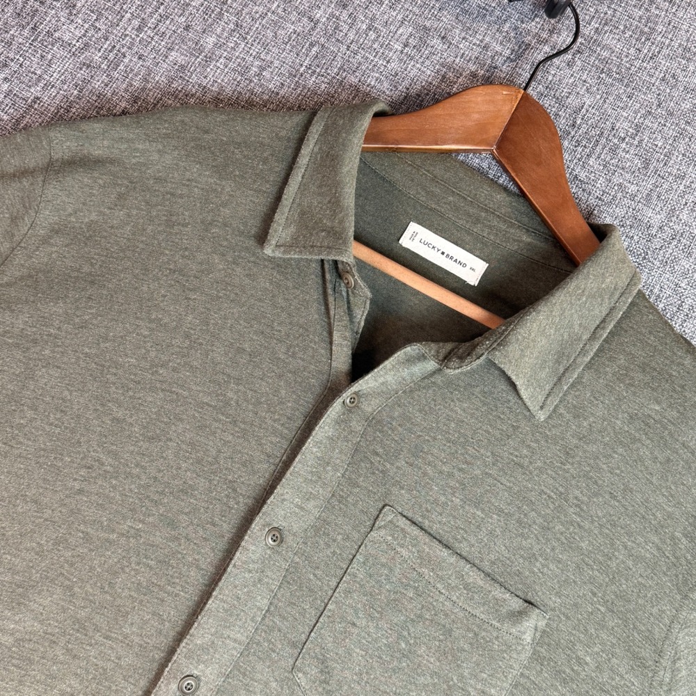 Mens Lucky Brand Henley Shirt | Size XXL | Olive Green Long Sleeve - Picture 1 of 11